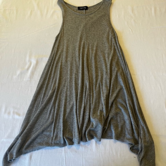 fab'rik Gray Asymmetrical Tank Top Relaxed Fit sku024 - Picture 3 of 8